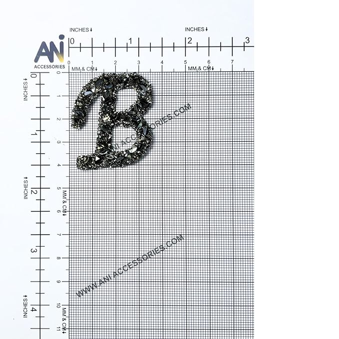 Letter O Black Sparkling Rhinestone Patch