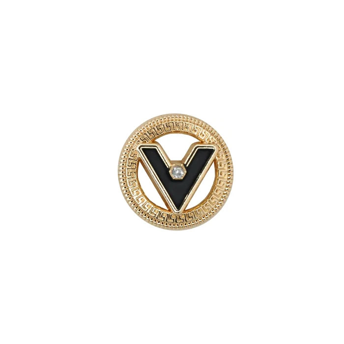 Letter V Metal Buttons | 18mm (28L), 20mm (31L) & 23mm (36L)