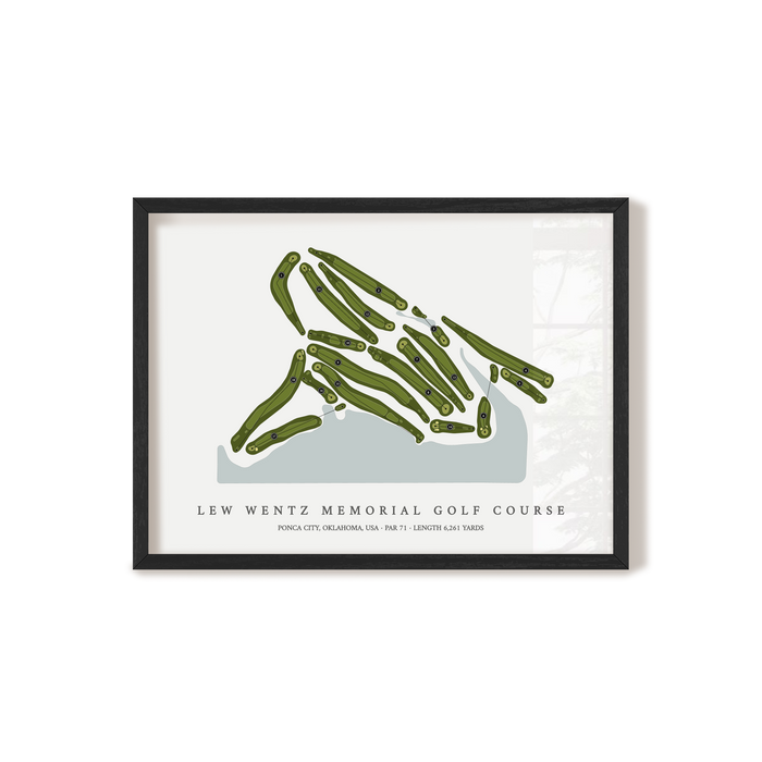 Lew Wentz Memorial Golf Course | Golf Course Map | Black Frame