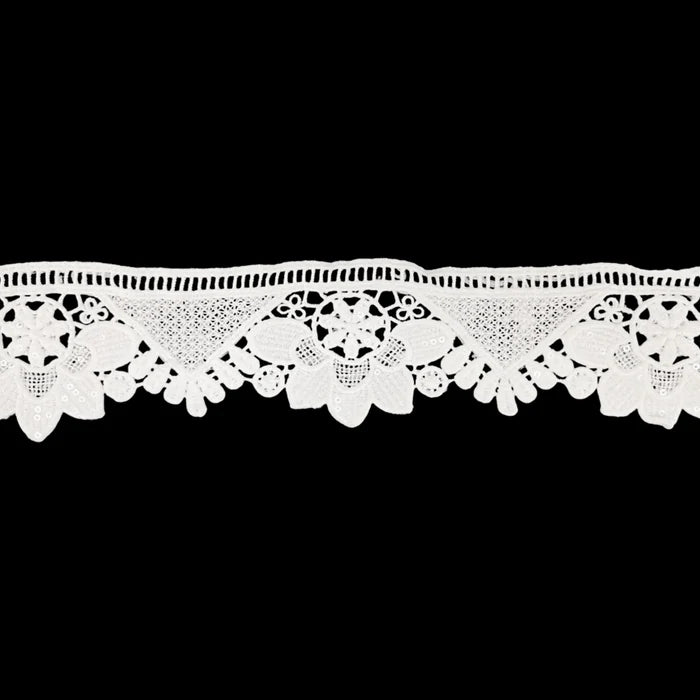 Lily Flower Inspired Sequins Lace | 2 Meter