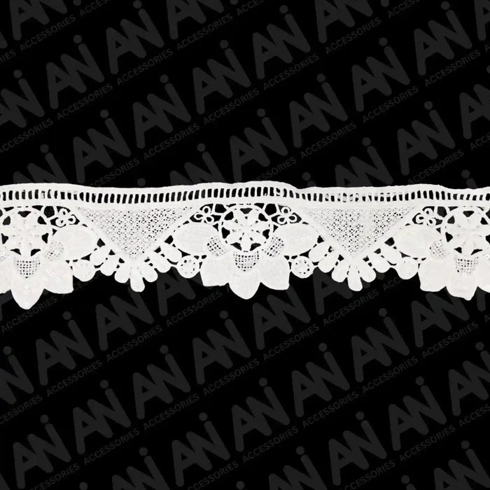 Lily Flower Inspired Sequins Lace | 2 Meter