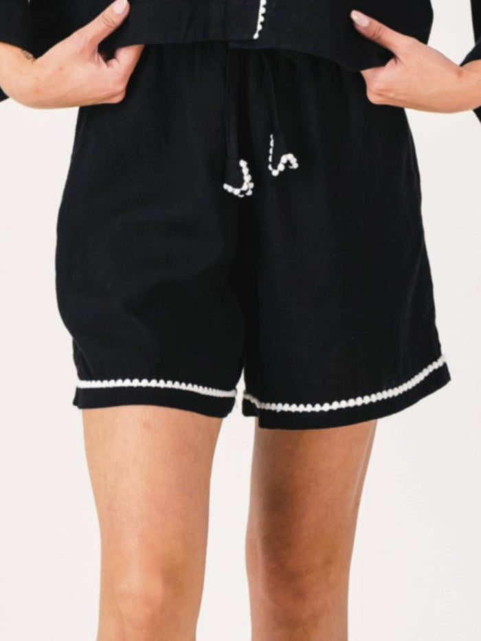 Linen PJ Shorts | Black
