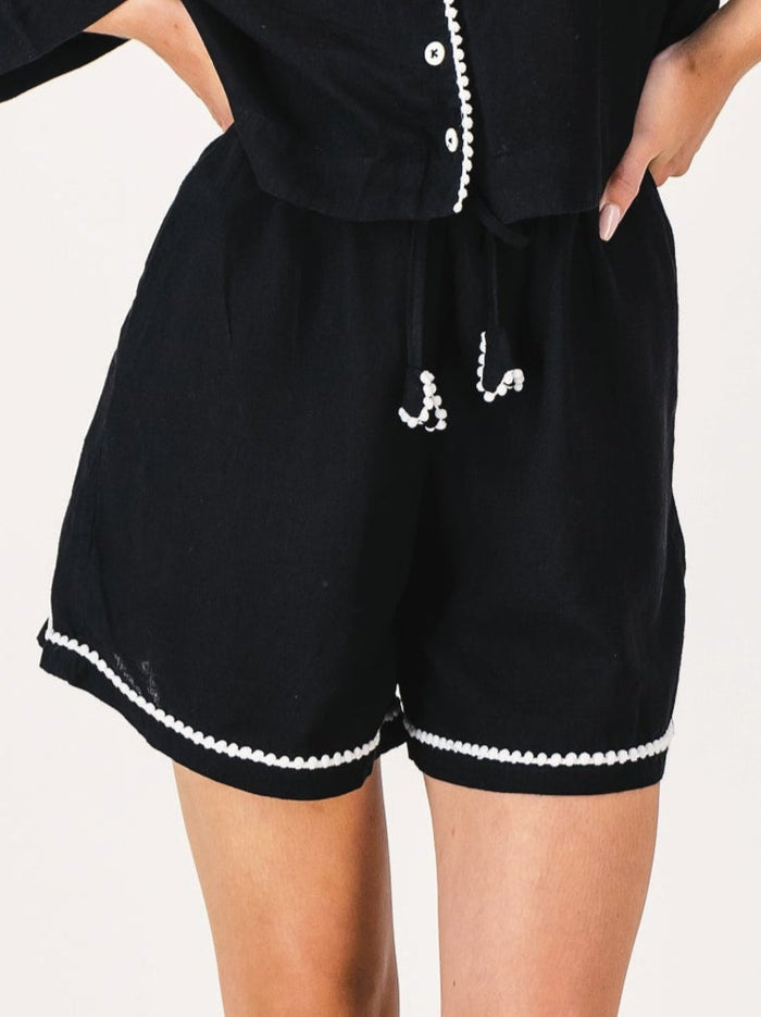Linen PJ Shorts | Black