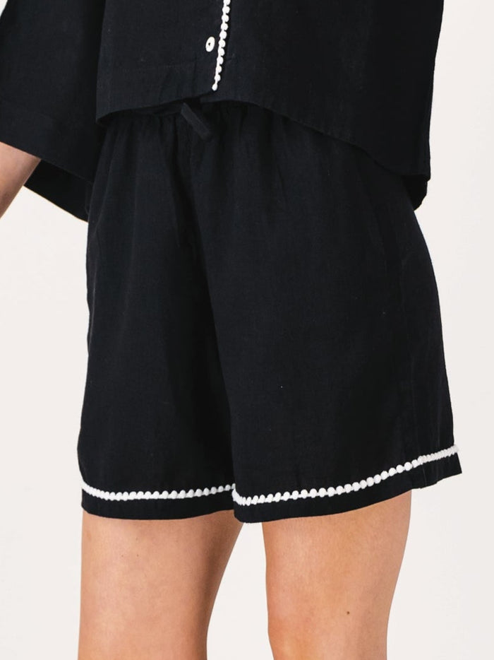 Linen PJ Shorts | Black