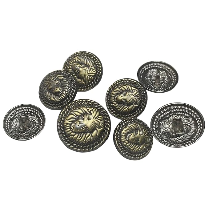 Lion Head Design Metal Buttons | 18mm(28L) & 21mm(34L)