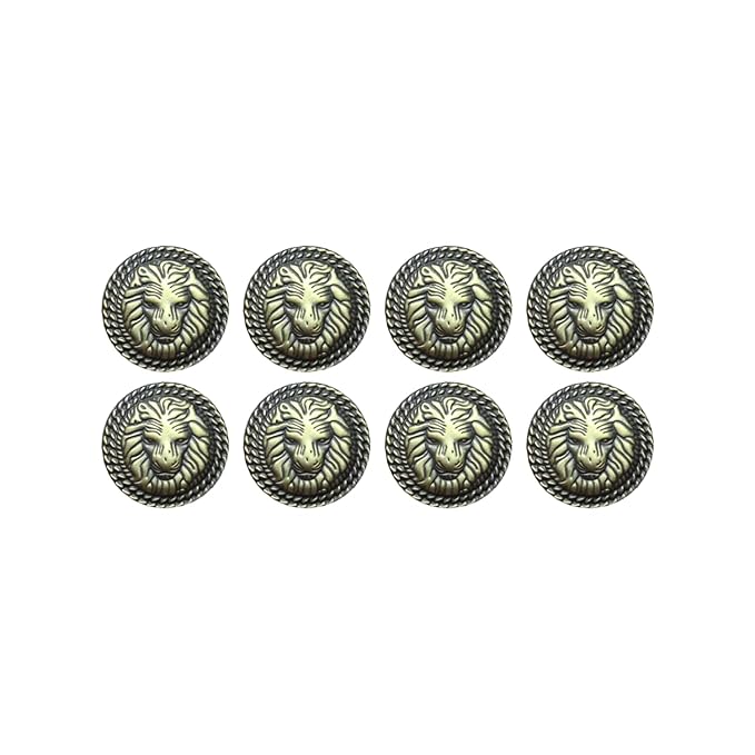 Lion Head Design Metal Buttons | 18mm(28L) & 21mm(34L)