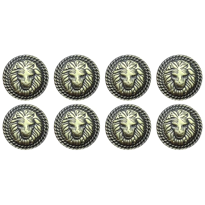 Lion Head Design Metal Buttons | 18mm(28L) & 21mm(34L)