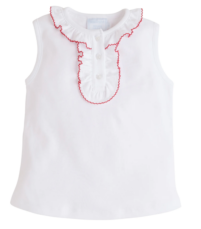 Little English - Ruffled Henley - Red