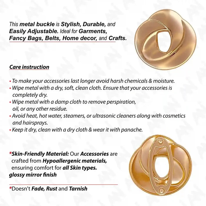 Ani Accessories Loop Inspire Buckle front and back image with written care instruction in the white background.