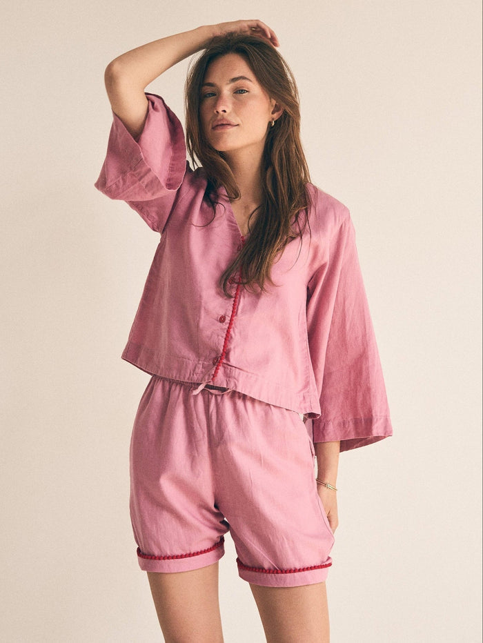 Loungy Linen Set - Short | Watermelon