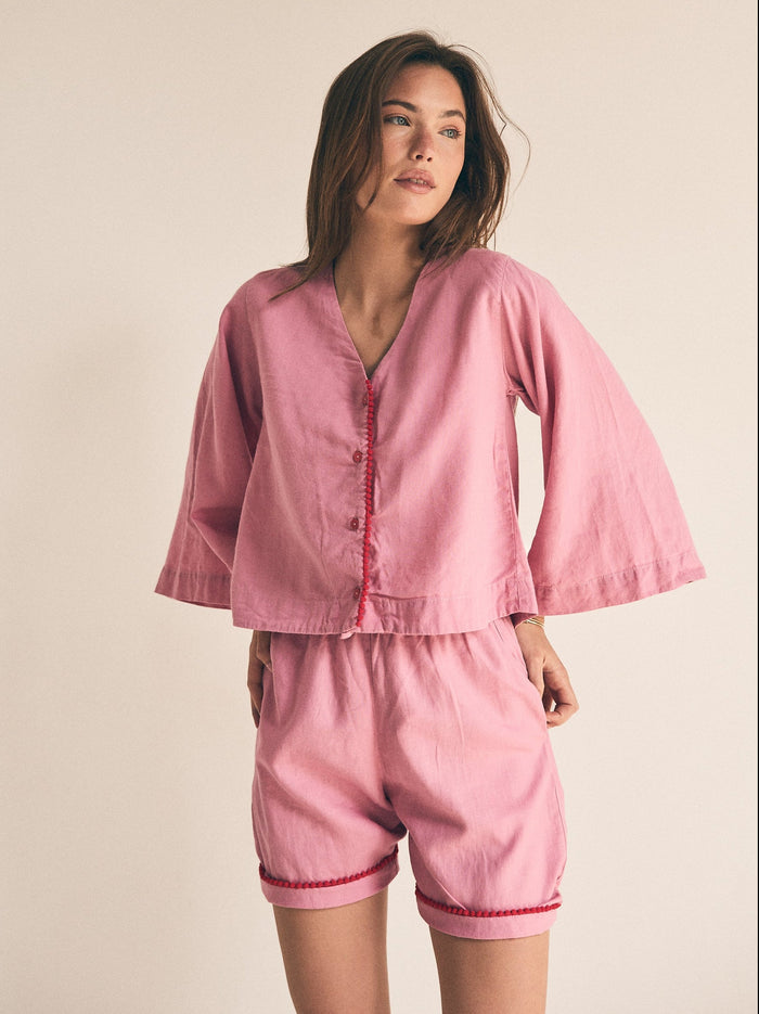 Loungy Linen Set - Short | Watermelon