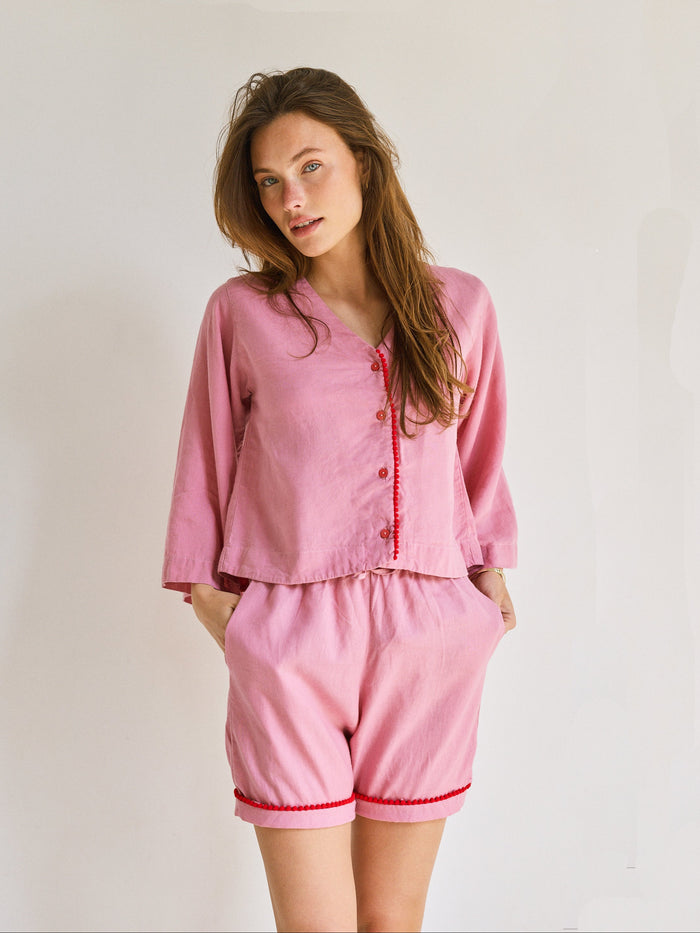 Loungy Linen Set - Short | Watermelon