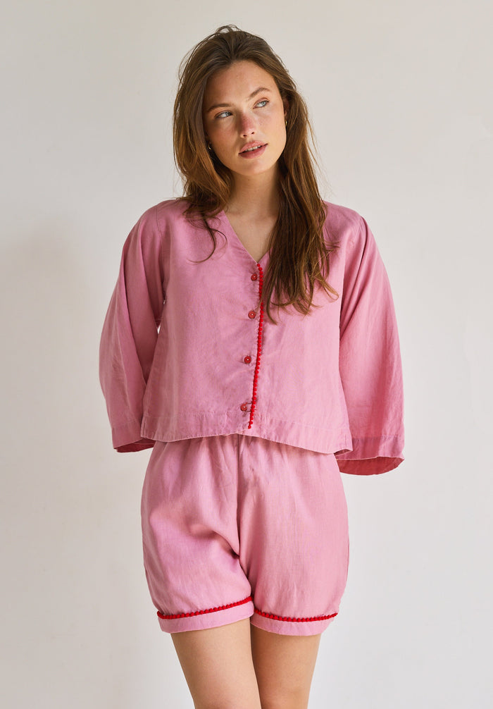 Loungy Linen Set - Short | Watermelon