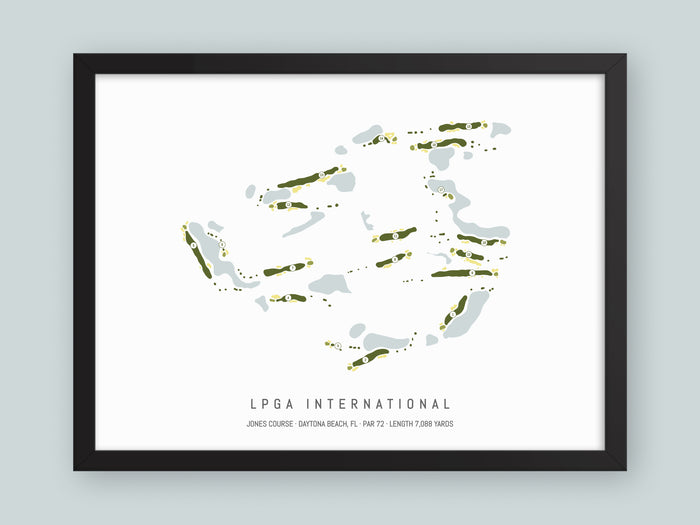 LPGA-International-Jones-Course-FL--Black-Frame-24x18-With-Hole-Numbers
