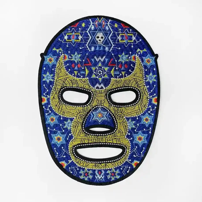 Lucha Libre Wrestler Mask Hot-Fix Patch
