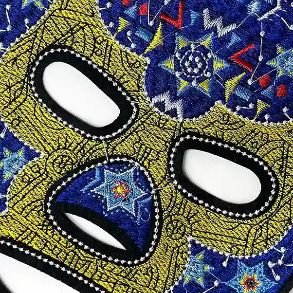 Lucha Libre Wrestler Mask Hot-Fix Patch