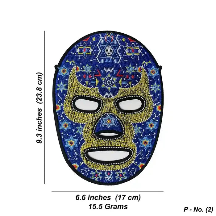 Lucha Libre Wrestler Mask Hot-Fix Patch