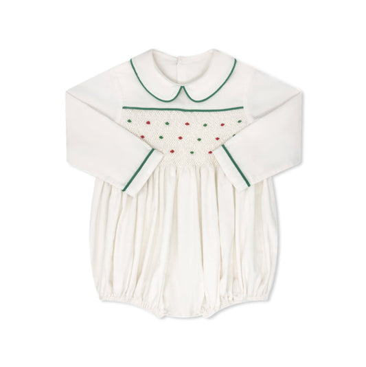 Lullaby Set - Timothy Bubble - White Corduroy with Garland Green