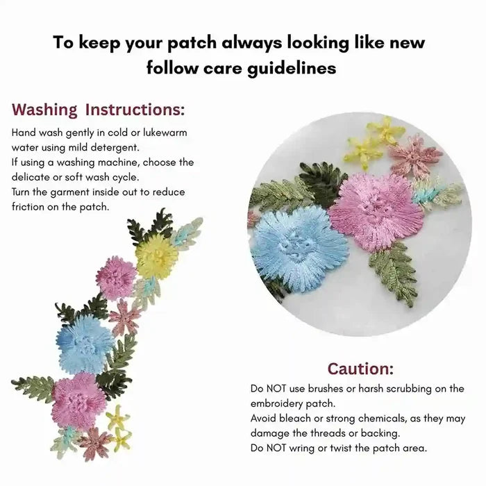 Lush Floral Embroidered Appliqué