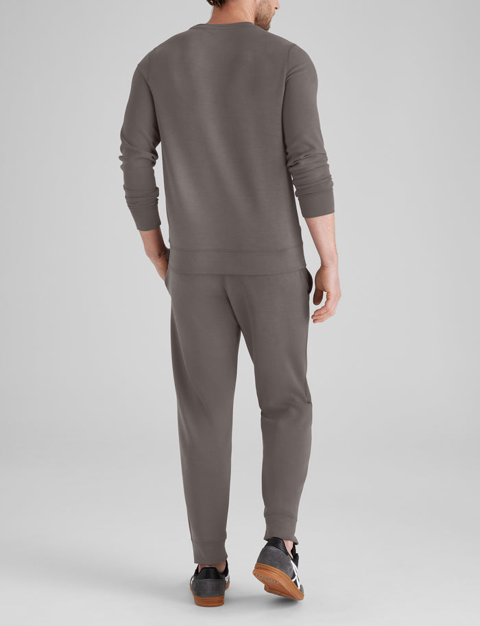 Luxe Traveler Knit Long Sleeve Crew & Jogger Set::Falcon