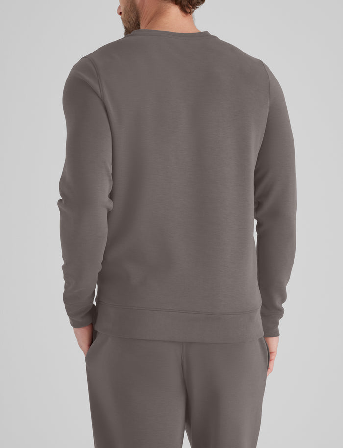Luxe Traveler Knit Long Sleeve Crew Neck::Falcon