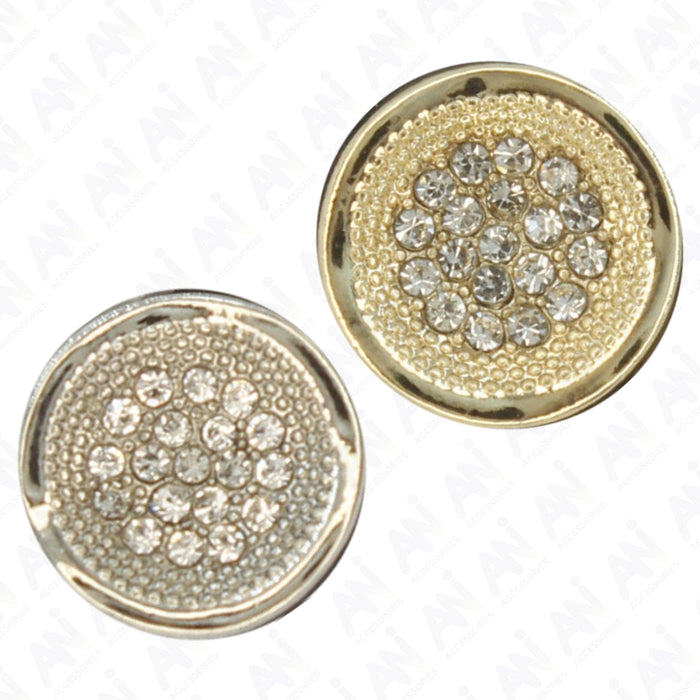 Luxurious Diamond Metal Buttons | 11mm (18L)