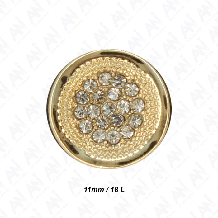Luxurious Diamond Metal Buttons | 11mm (18L)