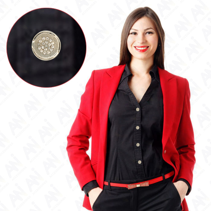 Luxurious Diamond Metal Buttons | 11mm (18L)