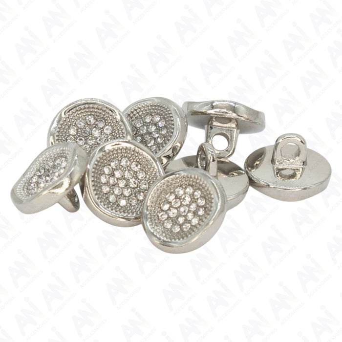 Luxurious Diamond Metal Buttons | 11mm (18L)