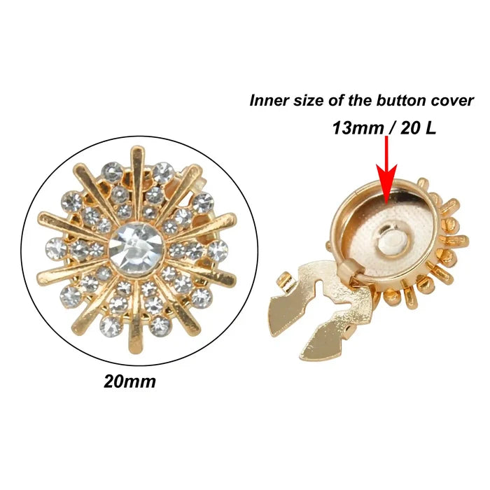 Luxury Rhinestone Button Cover | 20mm(32L)