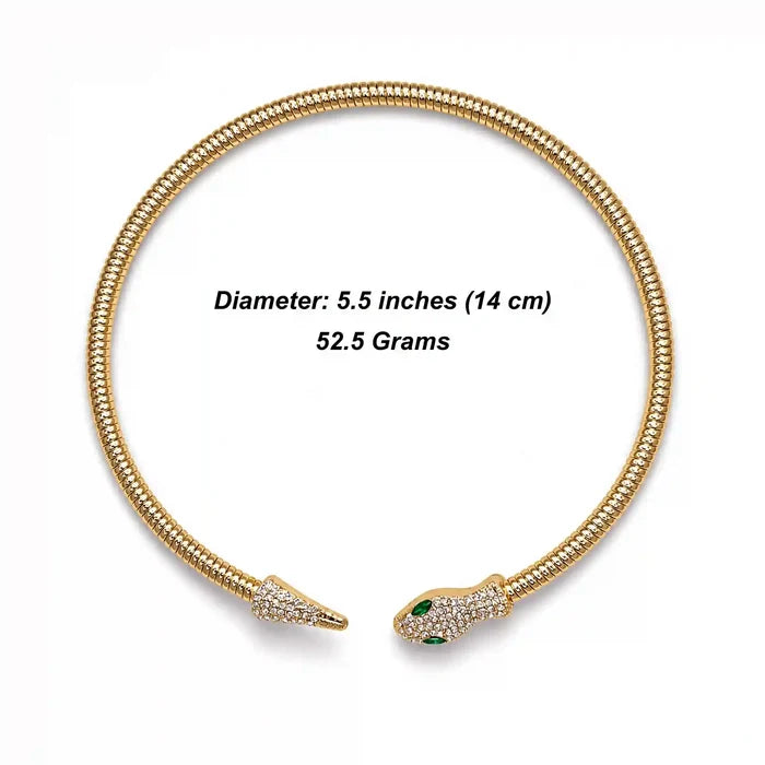Luxury Snake Head Rhinestone Hasli Choker Necklace