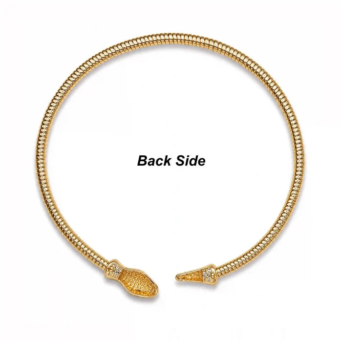 Luxury Snake Head Rhinestone Hasli Choker Necklace