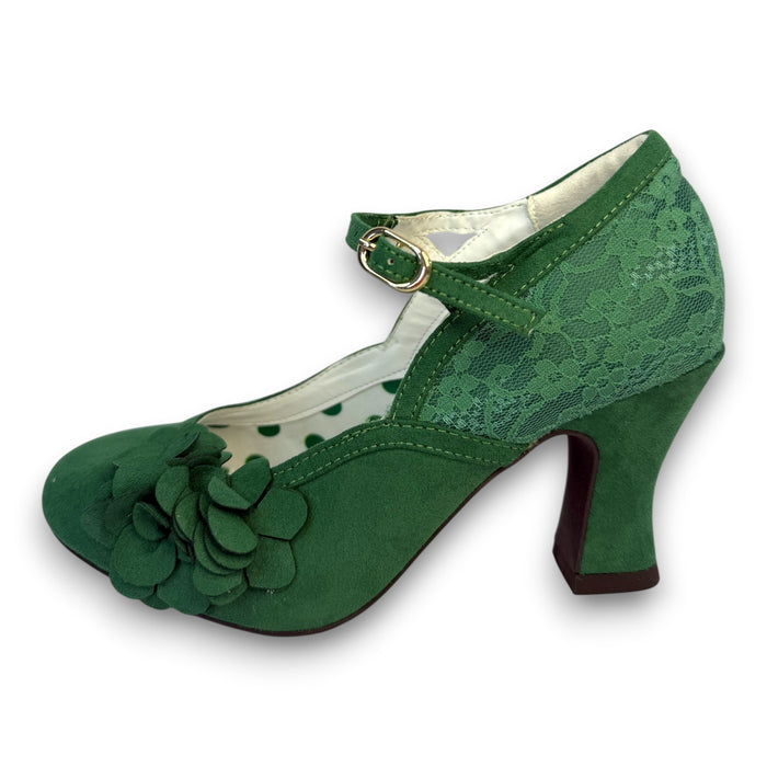 Lynn and Matching Tirana Emerald Green Wide Fit