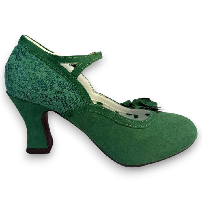 Lynn and Matching Tirana Emerald Green Wide Fit
