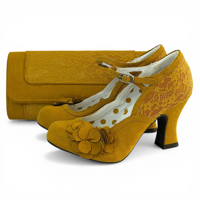 Lynn and Matching Tirana Ochre Wide Fit