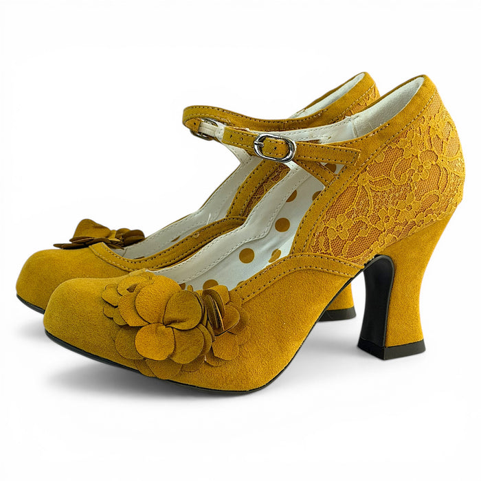 Lynn and Matching Tirana Ochre Wide Fit