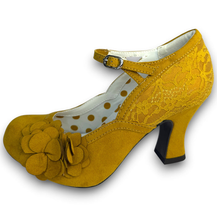Lynn and Matching Tirana Ochre Wide Fit