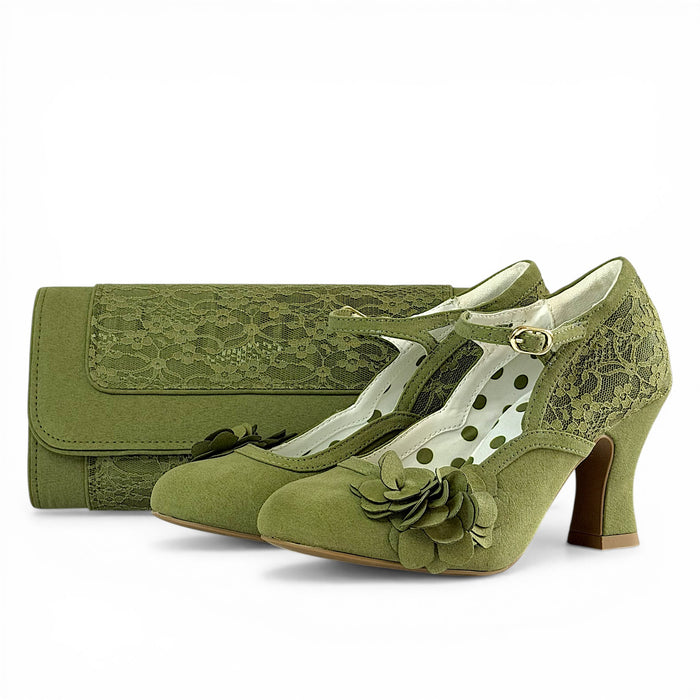 Lynn and Matching Tirana Olive Wide Fit
