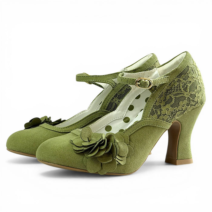 Lynn and Matching Tirana Olive Wide Fit