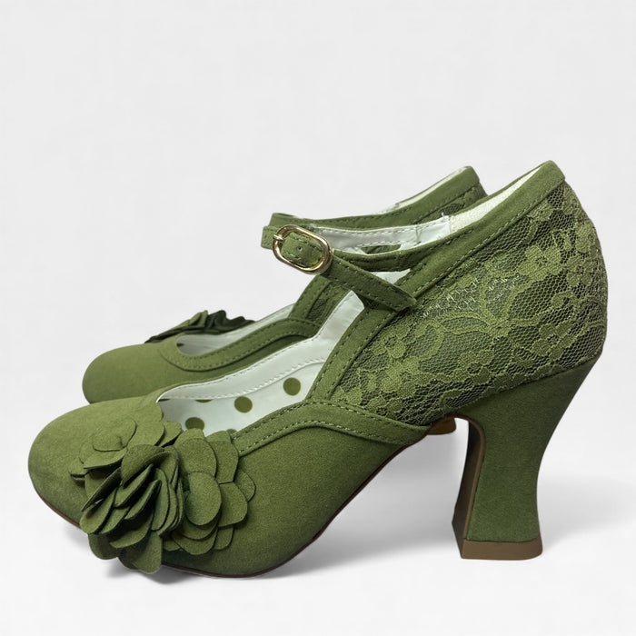 Lynn and Matching Tirana Olive Wide Fit