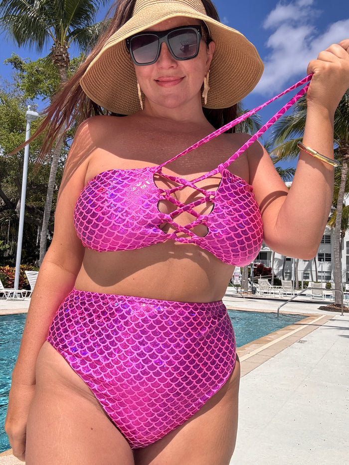 Magenta Mermaid Bandeau Top