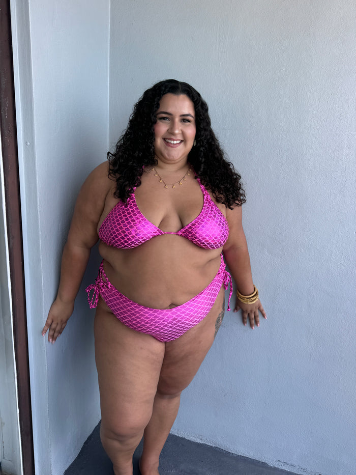 Magenta Mermaid Side Tie Bikini Bottom