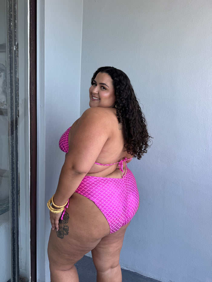 Magenta Mermaid Side Tie Bikini Bottom