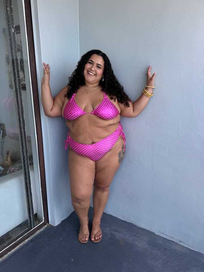 Magenta Mermaid Side Tie Bikini Bottom