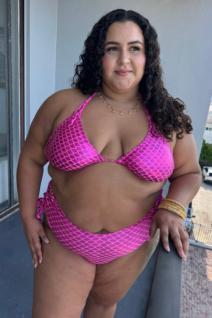 Magenta Mermaid Triangle Bikini Top