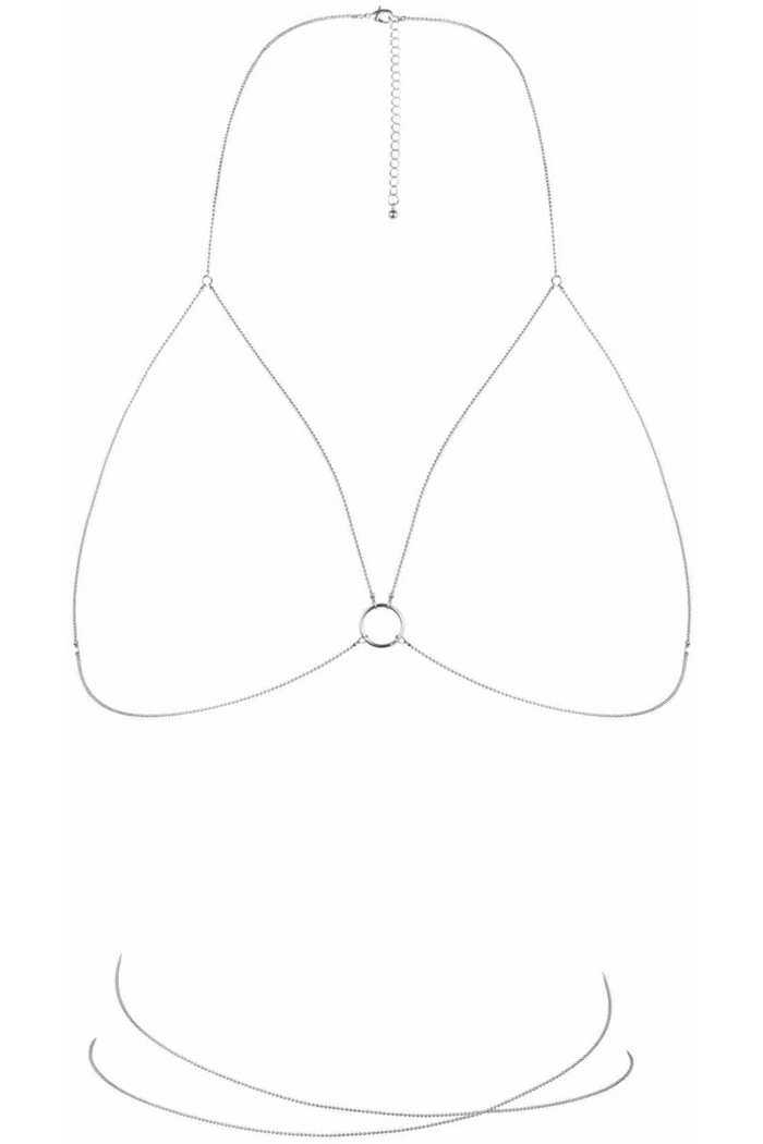 Bijoux Indiscrets Magnifique Wrap Bra Chain Silver