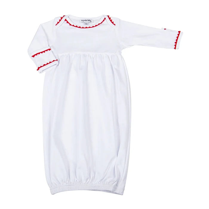 Magnolia Baby - Gathered Gown - Baby Joy Red