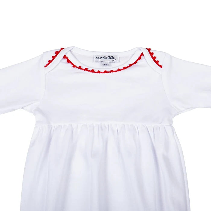 Magnolia Baby - Gathered Gown - Baby Joy Red