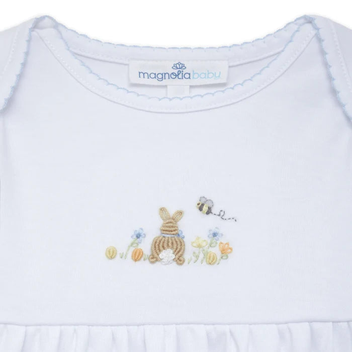 Magnolia Baby - Gathered Gown - Bunny's Basket Blue