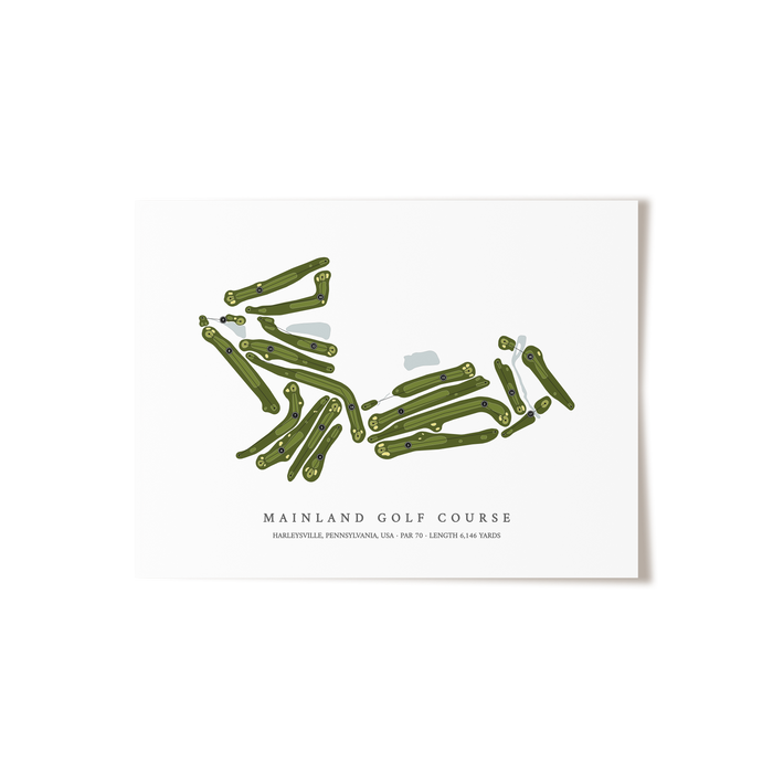 Mainland Golf Course | Golf Course Map | Unframed